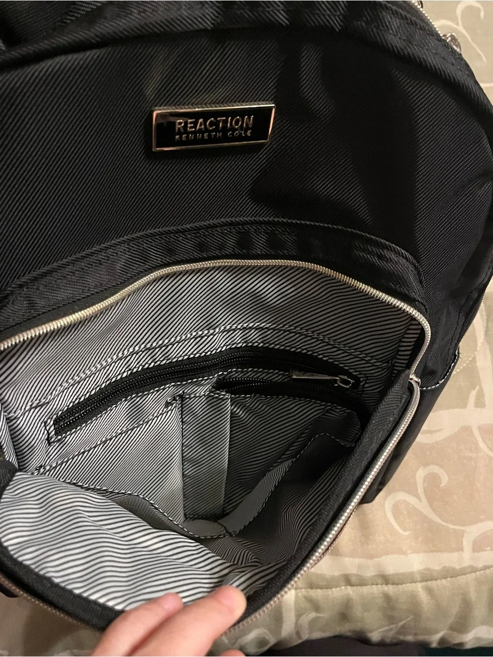 Kenneth Cole Reaction Chelsea Black Quilted Backpack